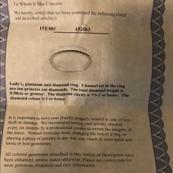 Platinum ring with diamond size 7 - Picture 3 of 3